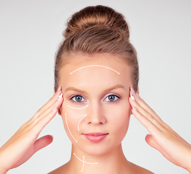 Facelift before and after illustration