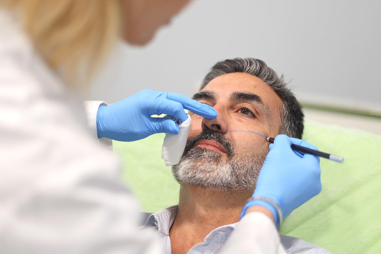 Nose pathology treatment illustration